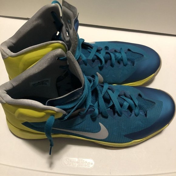 NIKE MEN 2013 VINTAGE HYPERDUNK/NESS ZOOM BASKETBALL SHOES TURQ/YELL/W Size 12.5 - Picture 10 of 10